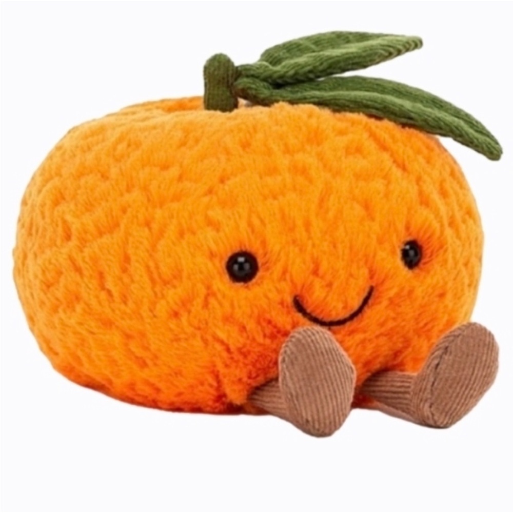 Jellycat Orange Plush Clementine with Green Leaf nwt and dust bag